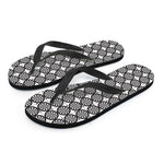 Black And White Dartboard Pattern Print Flip Flops