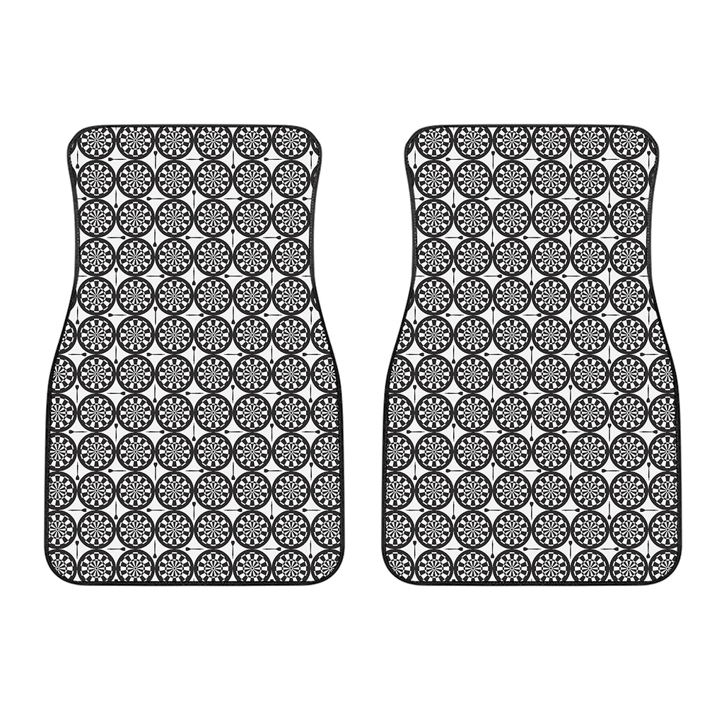Black And White Dartboard Pattern Print Front Car Floor Mats