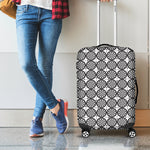Black And White Dartboard Pattern Print Luggage Cover
