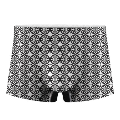 Black And White Dartboard Pattern Print Men's Boxer Briefs