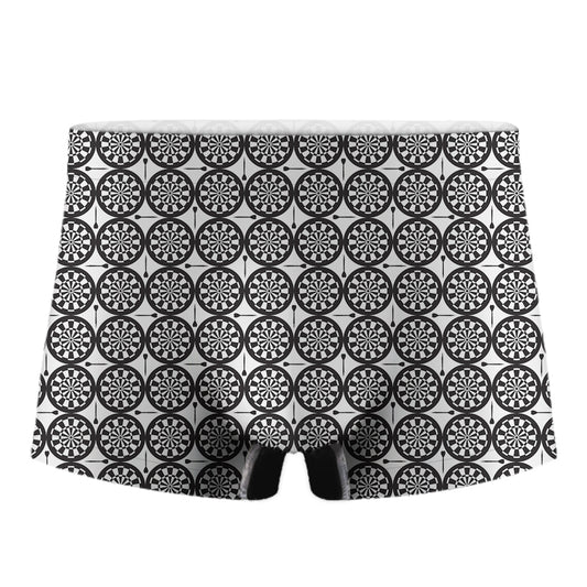 Black And White Dartboard Pattern Print Men's Boxer Briefs