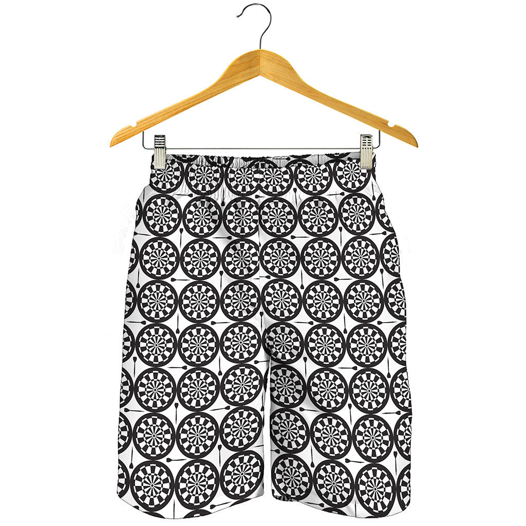 Black And White Dartboard Pattern Print Men's Shorts
