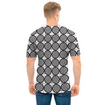 Black And White Dartboard Pattern Print Men's T-Shirt