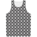 Black And White Dartboard Pattern Print Men's Tank Top
