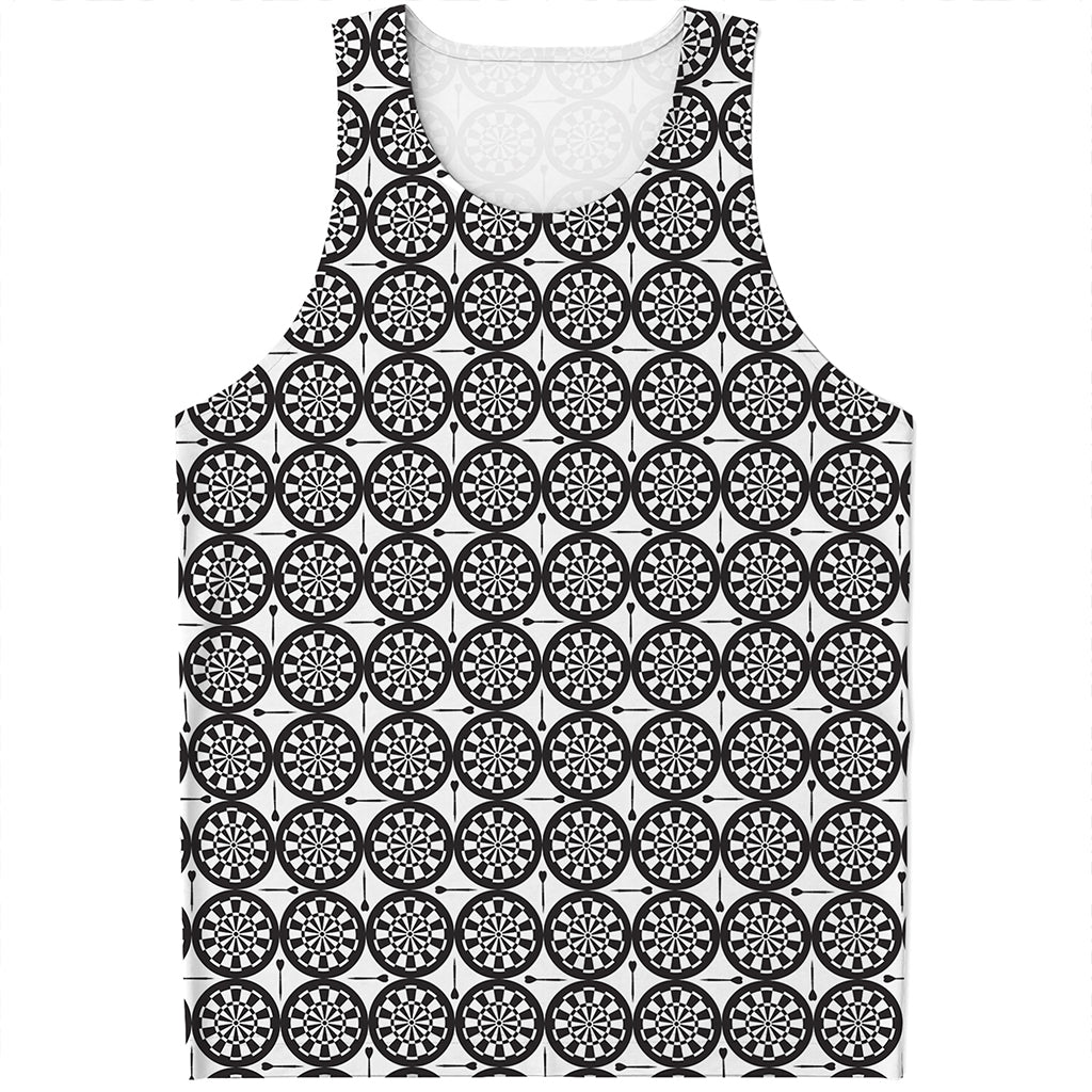 Black And White Dartboard Pattern Print Men's Tank Top