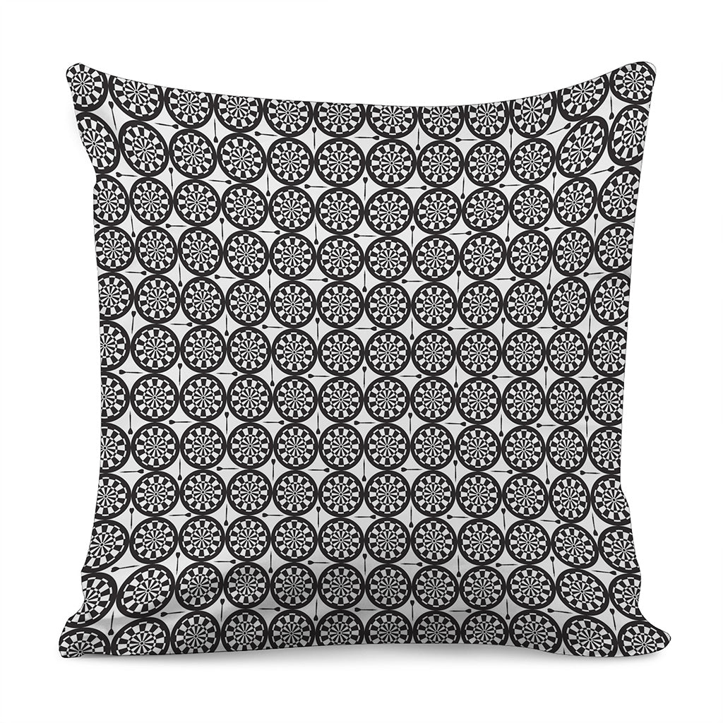 Black And White Dartboard Pattern Print Pillow Cover
