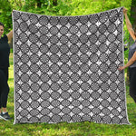 Black And White Dartboard Pattern Print Quilt
