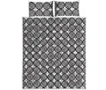 Black And White Dartboard Pattern Print Quilt Bed Set