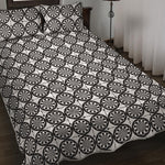 Black And White Dartboard Pattern Print Quilt Bed Set