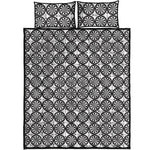 Black And White Dartboard Pattern Print Quilt Bed Set