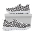 Black And White Dartboard Pattern Print White Running Shoes