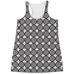 Black And White Dartboard Pattern Print Women's Racerback Tank Top