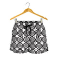 Black And White Dartboard Pattern Print Women's Shorts