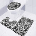 Black And White Dazzle Pattern Print 3 Piece Bath Mat Set