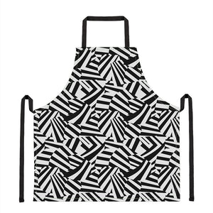 Black And White Dazzle Pattern Print Apron