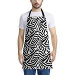 Black And White Dazzle Pattern Print Apron