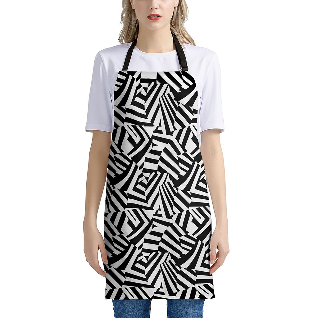 Black And White Dazzle Pattern Print Apron