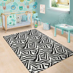 Black And White Dazzle Pattern Print Area Rug
