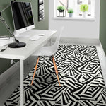Black And White Dazzle Pattern Print Area Rug