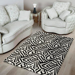 Black And White Dazzle Pattern Print Area Rug