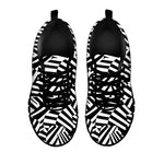 Black And White Dazzle Pattern Print Black Sneakers