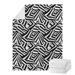 Black And White Dazzle Pattern Print Blanket