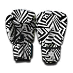 Black And White Dazzle Pattern Print Boxing Gloves
