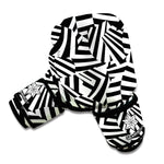 Black And White Dazzle Pattern Print Boxing Gloves