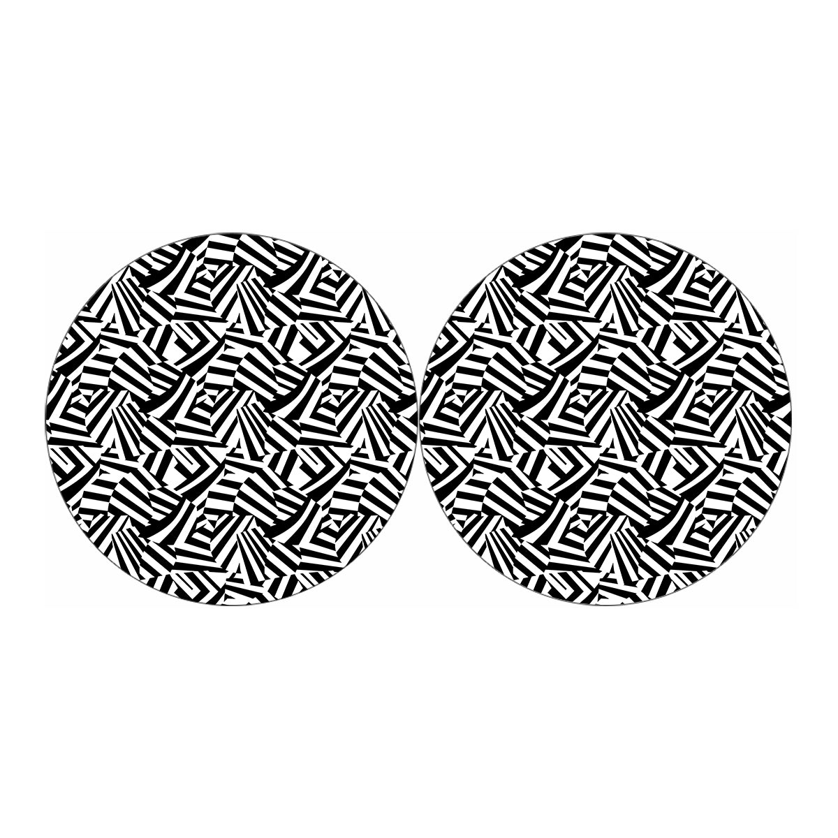 Black And White Dazzle Pattern Print Car Coasters
