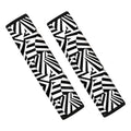 Black And White Dazzle Pattern Print Car Seat Belt Covers