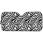 Black And White Dazzle Pattern Print Car Sun Shade