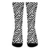 Black And White Dazzle Pattern Print Crew Socks