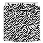 Black And White Dazzle Pattern Print Duvet Cover Bedding Set