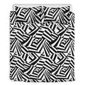 Black And White Dazzle Pattern Print Duvet Cover Bedding Set