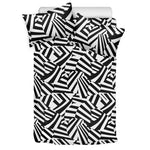Black And White Dazzle Pattern Print Duvet Cover Bedding Set