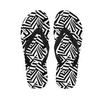 Black And White Dazzle Pattern Print Flip Flops