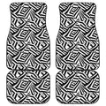 Black And White Dazzle Pattern Print Front and Back Car Floor Mats
