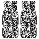 Black And White Dazzle Pattern Print Front and Back Car Floor Mats