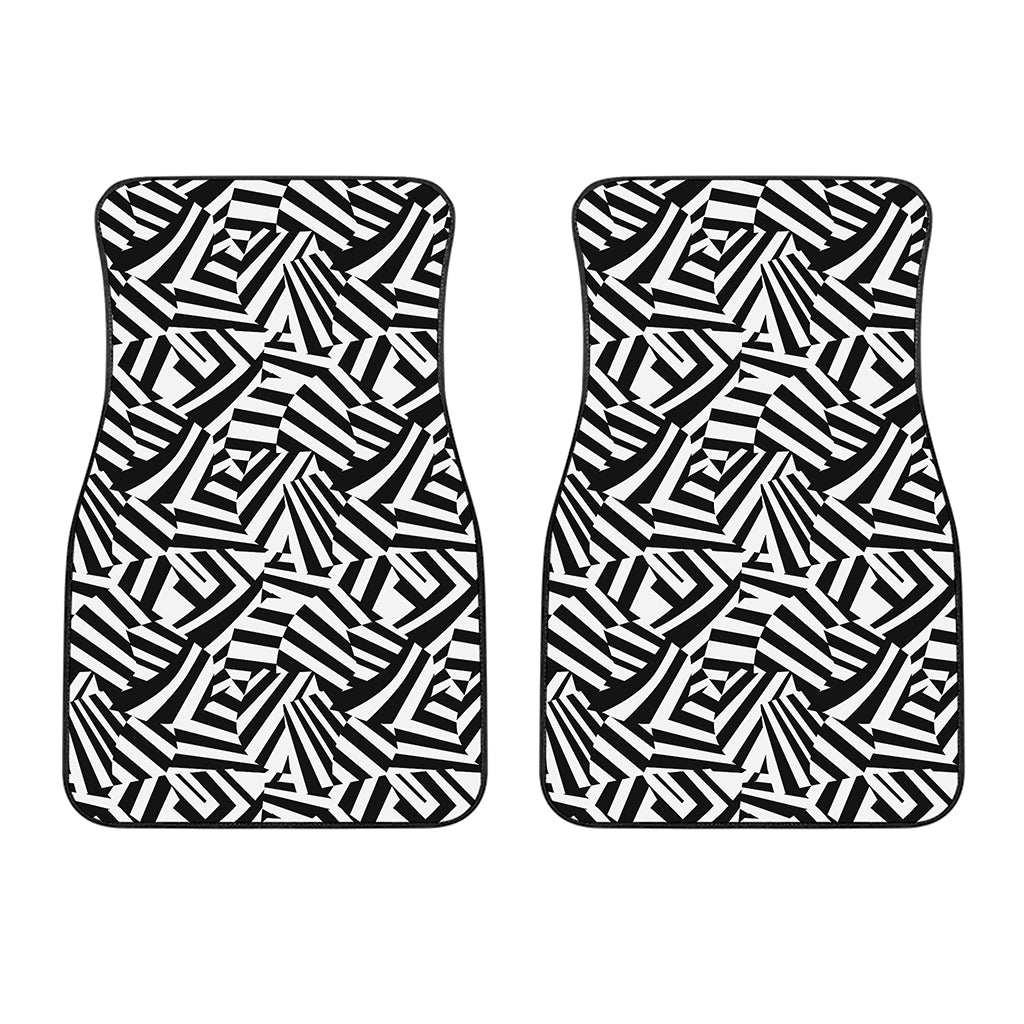 Black And White Dazzle Pattern Print Front Car Floor Mats