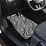 Black And White Dazzle Pattern Print Front Car Floor Mats