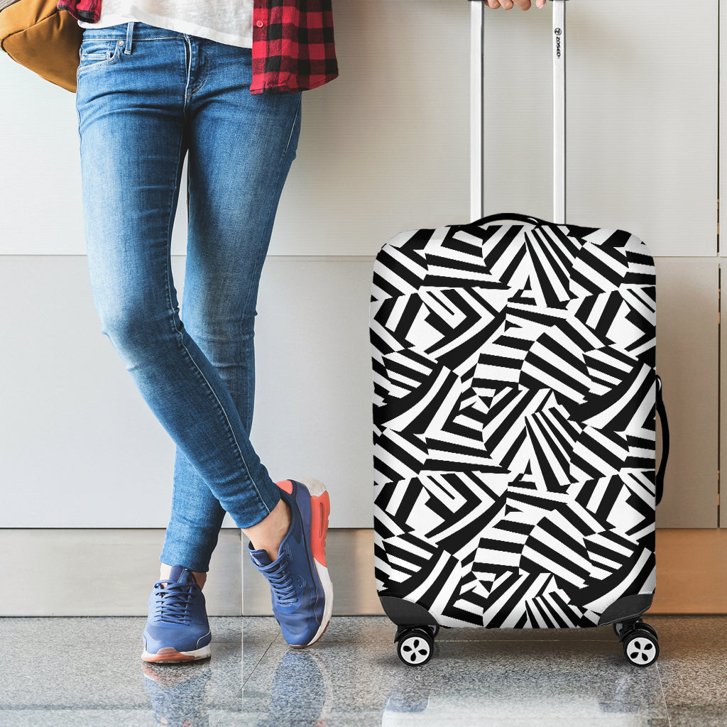 Black And White Dazzle Pattern Print Luggage Cover