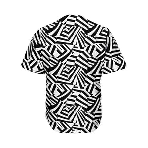 Black And White Dazzle Pattern Print Men's Baseball Jersey