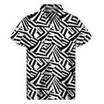 Black And White Dazzle Pattern Print Men's Short Sleeve Shirt