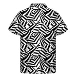 Black And White Dazzle Pattern Print Men's Short Sleeve Shirt