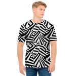 Black And White Dazzle Pattern Print Men's T-Shirt