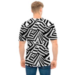 Black And White Dazzle Pattern Print Men's T-Shirt