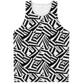 Black And White Dazzle Pattern Print Men's Tank Top