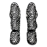 Black And White Dazzle Pattern Print Muay Thai Shin Guard