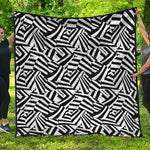 Black And White Dazzle Pattern Print Quilt