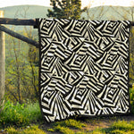Black And White Dazzle Pattern Print Quilt
